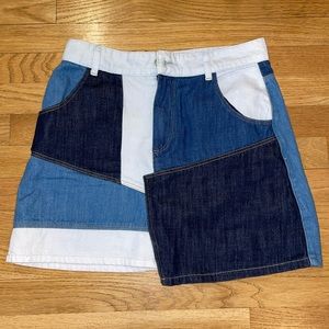 Zara Trafaluc Collection Asymmetric Denim Skirt M